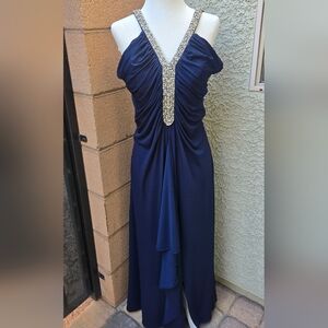 JS Boutique Navy Rhinestone Cocktail Dress